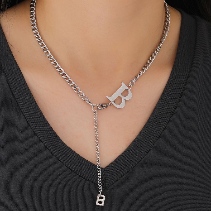 Punk Letter Stainless Steel Necklace Stainless Steel Necklaces