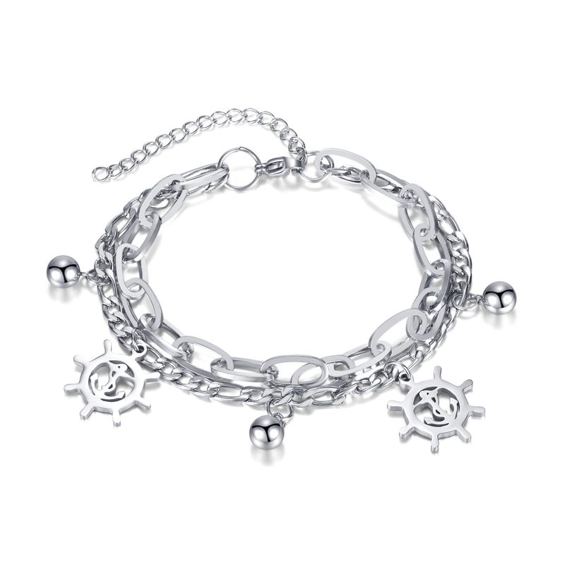 Fashion Anchor Stainless Steel No Inlaid Bracelets In Bulk