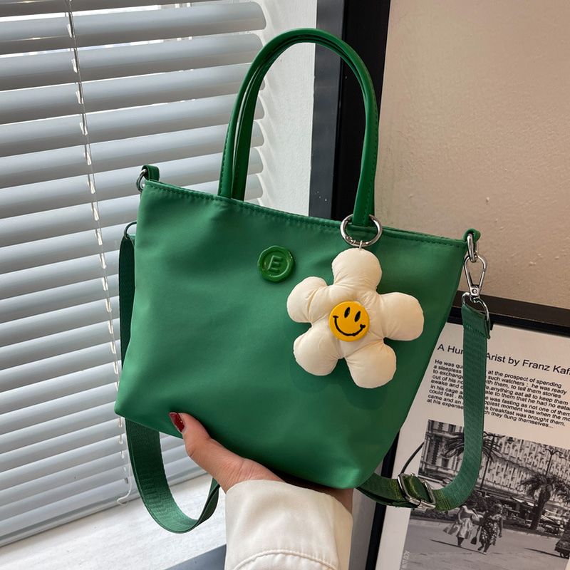 Basic Floral Square Zipper Tote Bag
