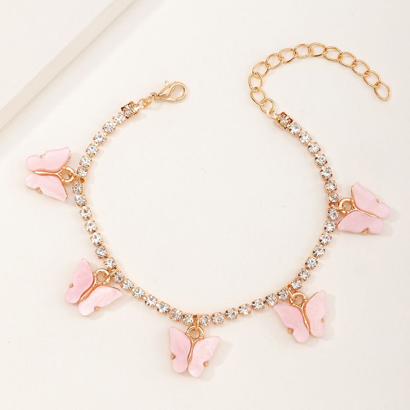 Fashion Butterfly Alloy Inlay Artificial Rhinestones Bracelets 1 Piece