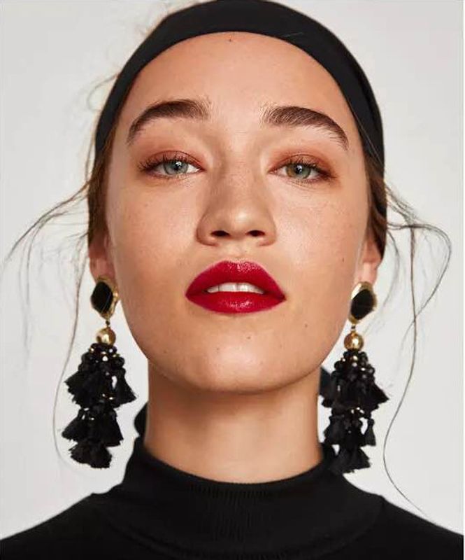 Retro Geometric Alloy Tassel Earrings