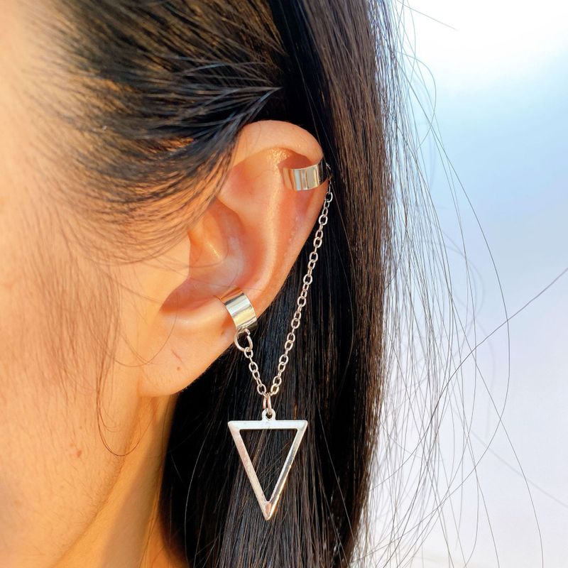 Rétro Triangle Alliage Placage Pas D'incrustation Des Boucles D'oreilles