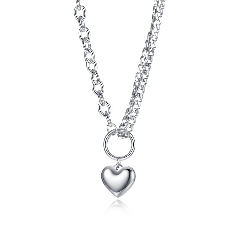 Fashion Heart Shape Stainless Steel Necklace Plating Chain Stainless Steel Necklaces