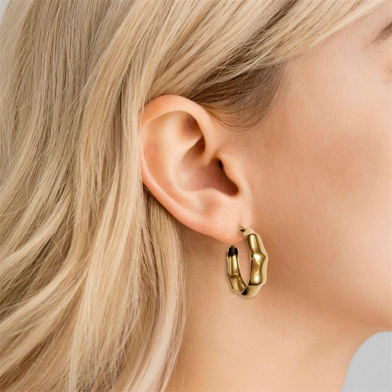 Fashion Geometric Plating Stainless Steel 14K Gold Plated Earrings