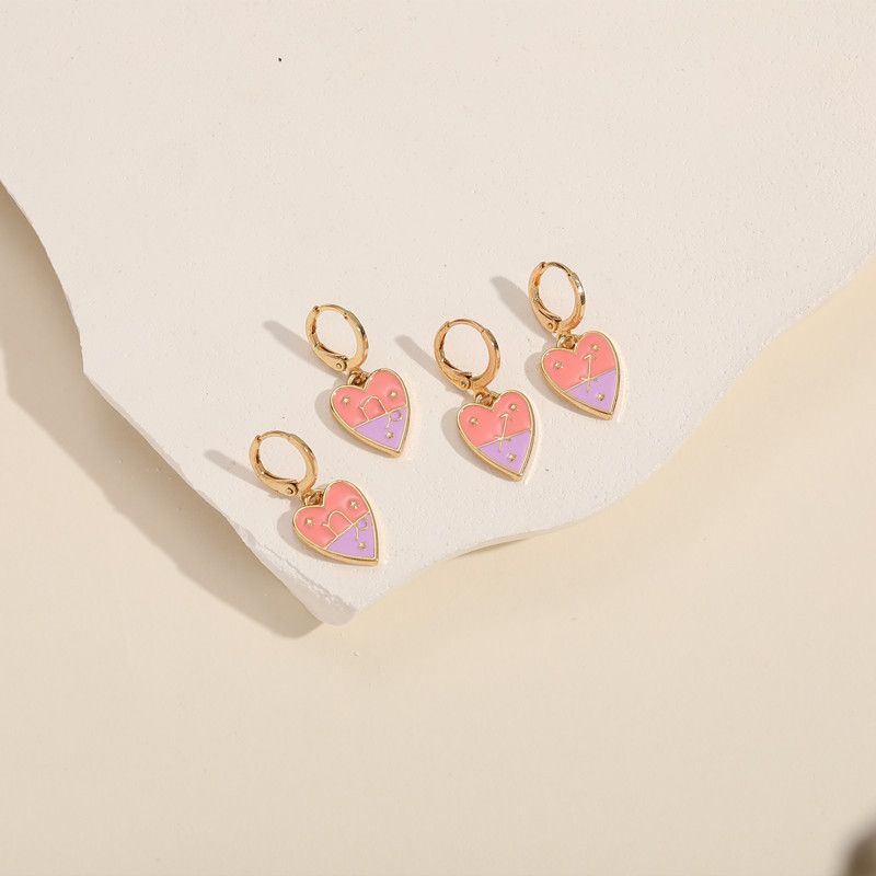 Fashion Heart Shape Copper Earrings Stoving Varnish Copper Earrings