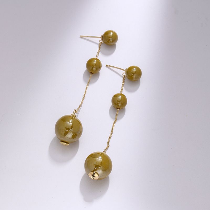 Vintage Style Geometric Copper Earrings Artificial Pearls Copper Earrings
