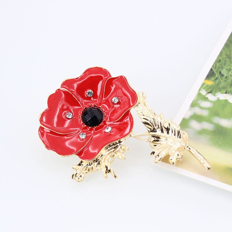 Romantic Flower Alloy Plating Artificial Rhinestones Brooches 1 Piece