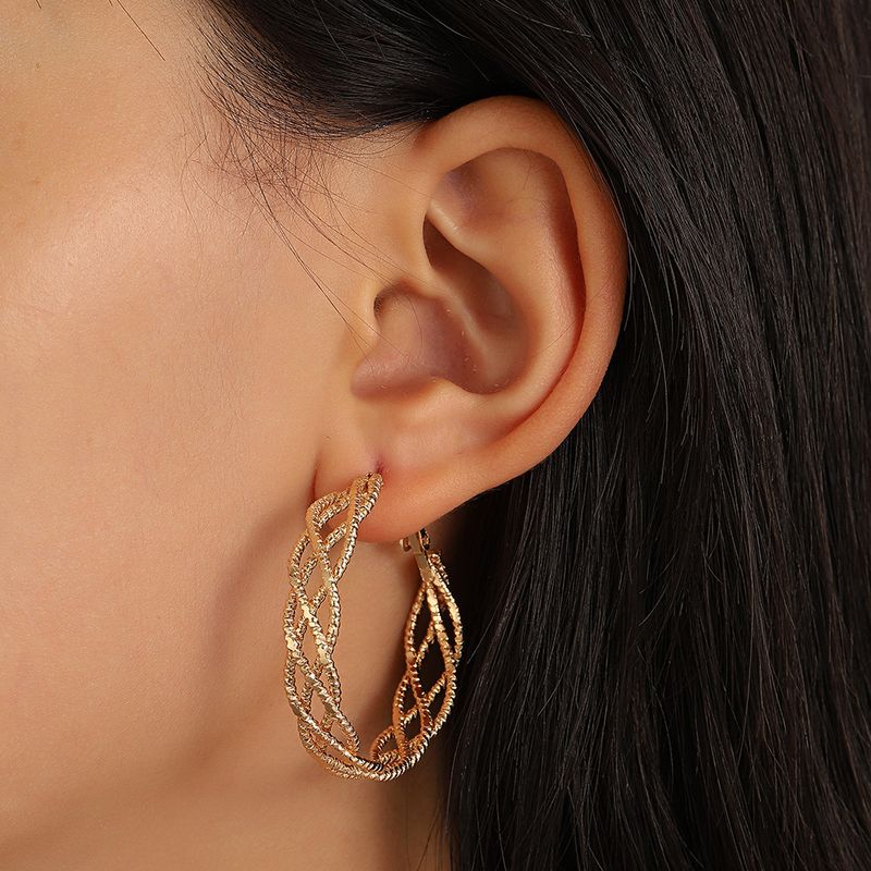 Retro Twist Alloy Plating Earrings