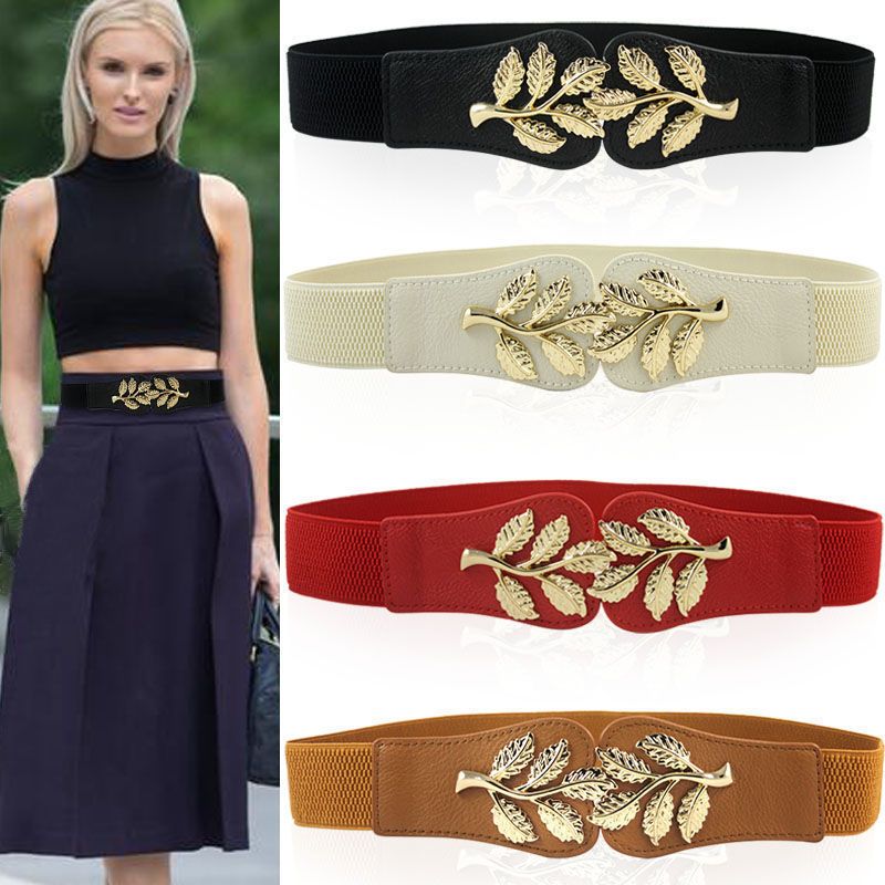 Fashion Leaf Pu Leather Belt