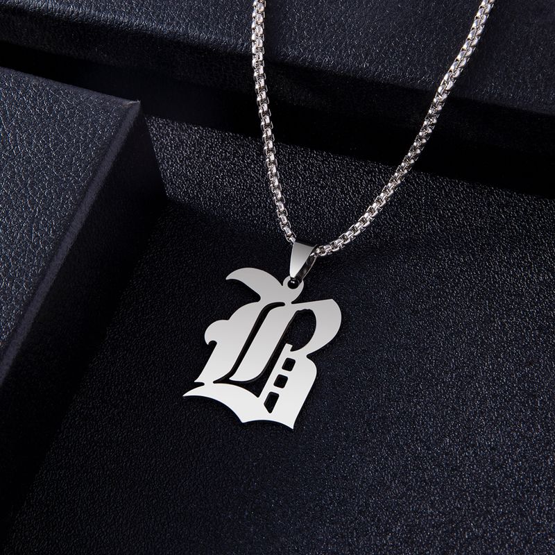 Gothic Letter Stainless Steel Necklace Plating Stainless Steel Necklaces