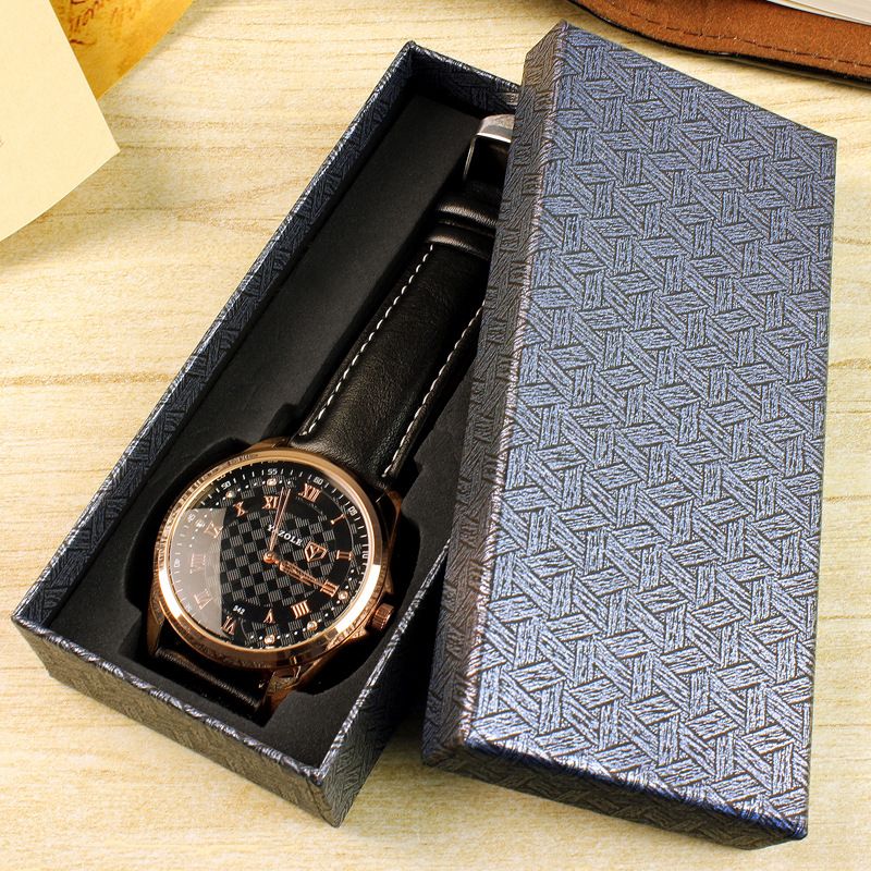 Watch Gift Box Paper Box Rectangular Watch Box Long Black Watch Box In Stock Wholesale Packing Box Carton Paper Box