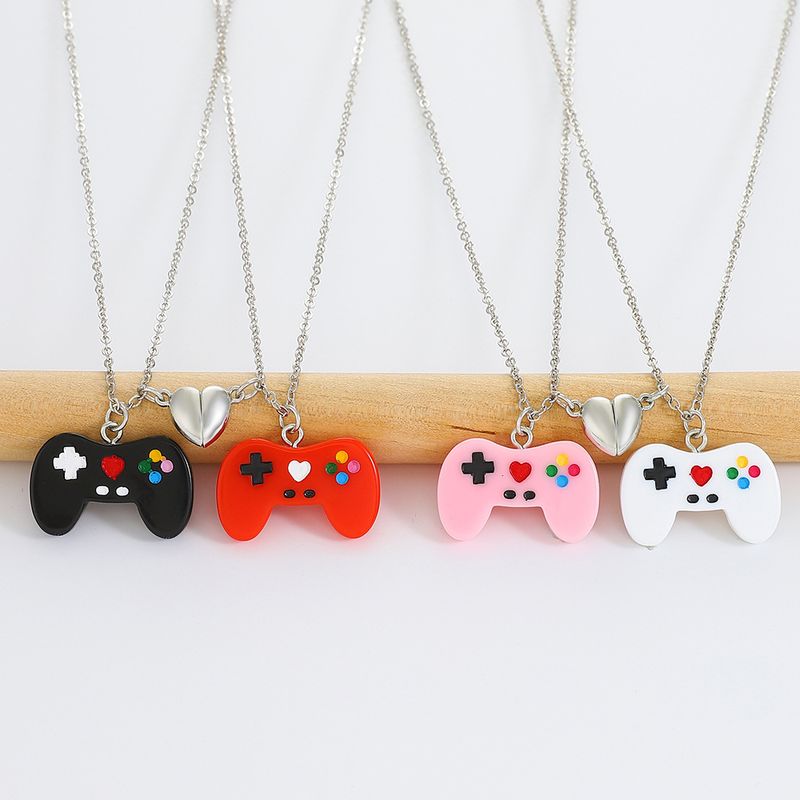Funny Game Console Resin Plating Pendant Necklace 2 Piece Set