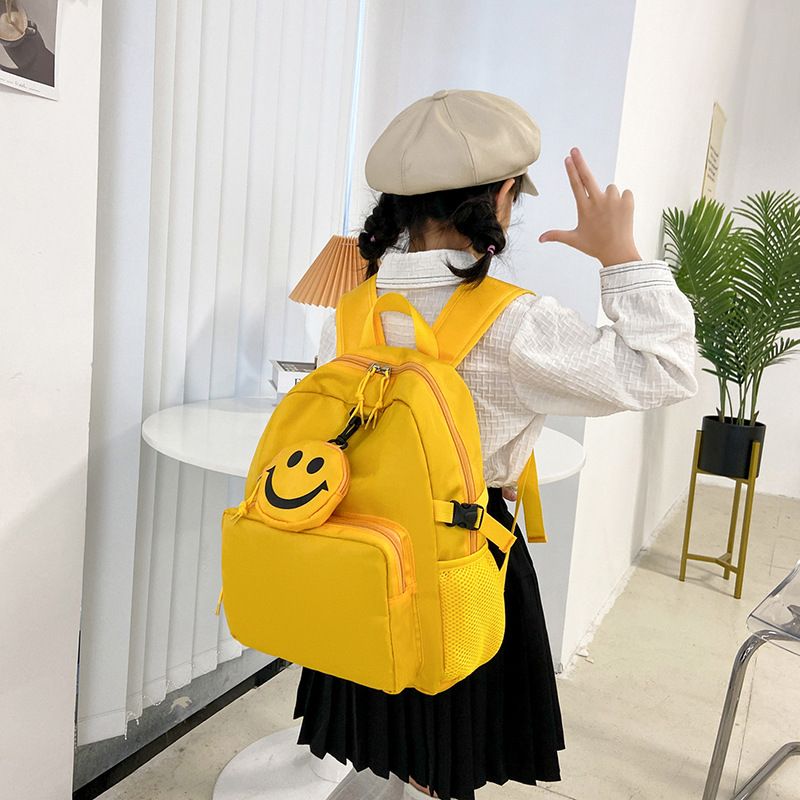 Cute Solid Color Zipper Backpack