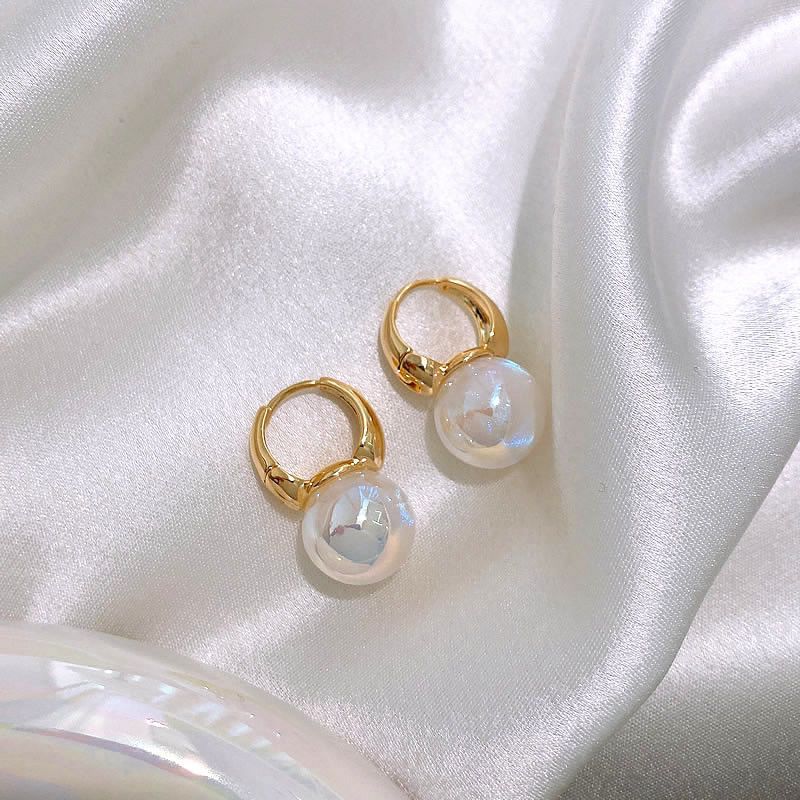 Romantische Geometrische Harzbeschichtung Künstliche Perlen Ohrringe