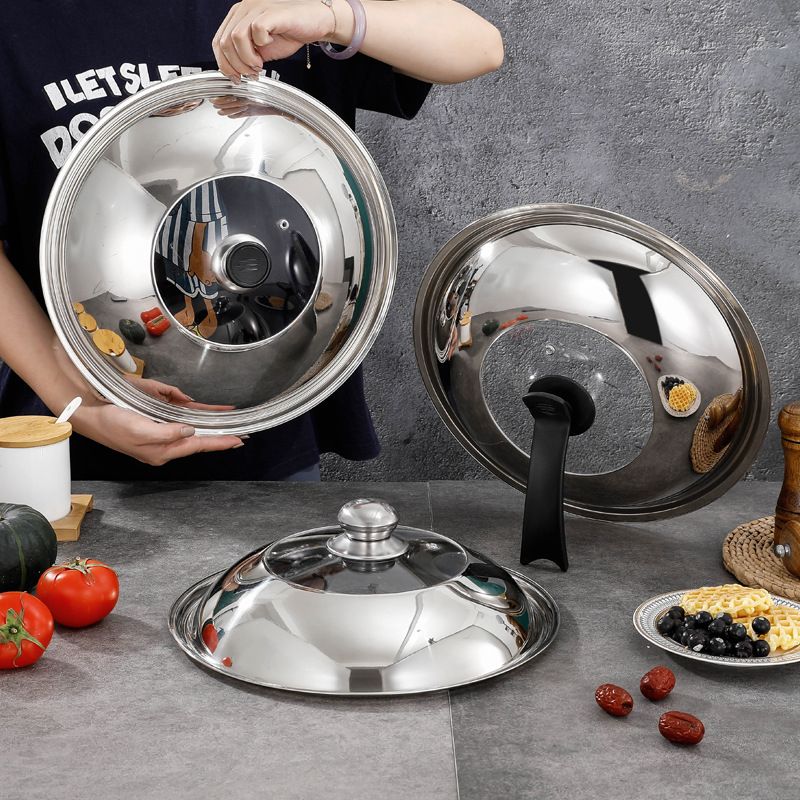 Simple Wholesale Household 28-42cm Wok Combination Cover Stainless Steel Pot Lid