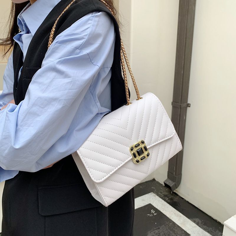 2022 New Women's Fashion Diamond Plaid Small Single Shoulder Messenger Bag