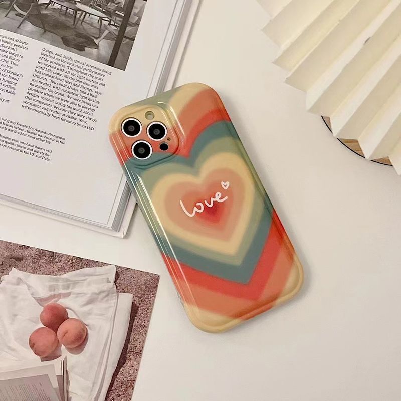 Fashion Colorful Heart Shape Silica Gel  Iphone Phone Cases