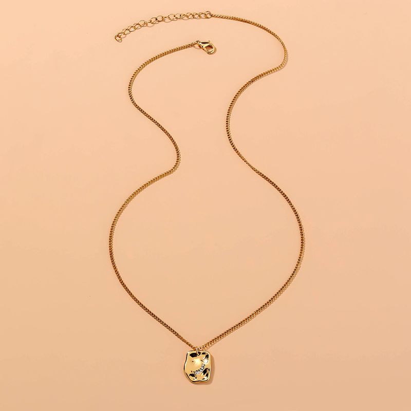 Simple Style Moon Alloy Inlay Rhinestone Necklace