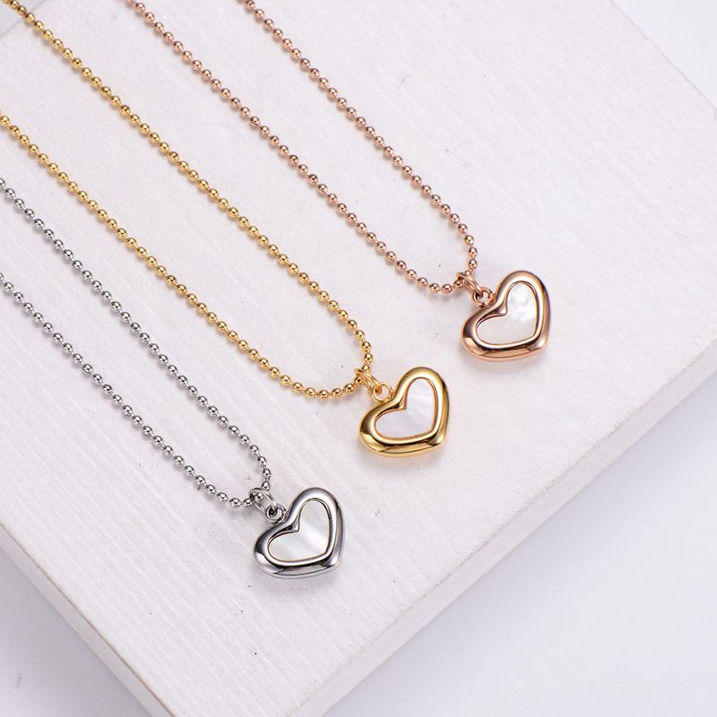 Stainless Steel 18K Gold Plated Plating Inlay Heart Shell