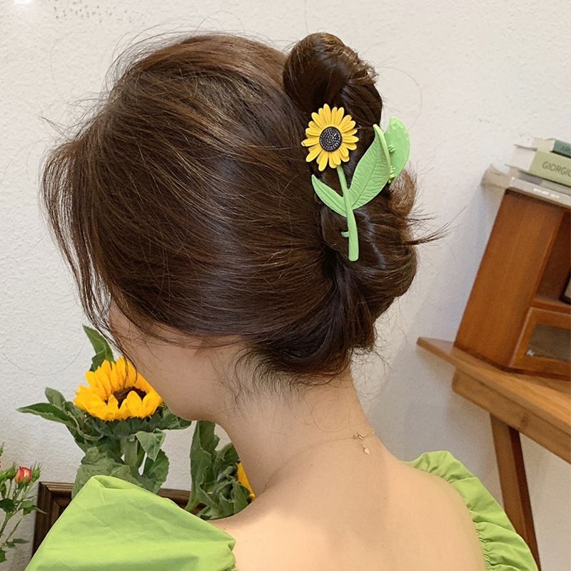 Summer Tulip New Sunflower Shaped Clip Hair Accessories Female