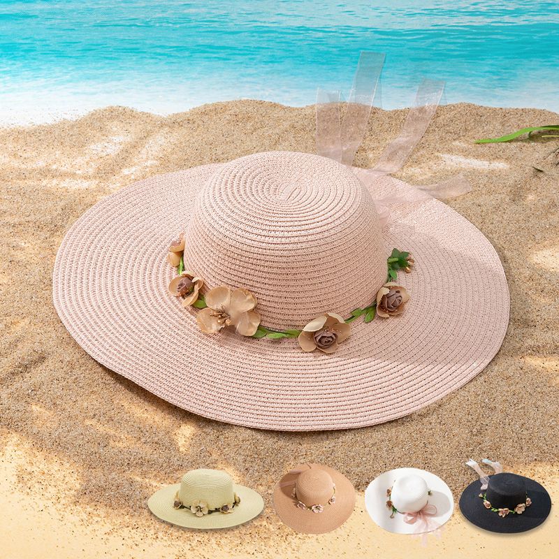 Été Nouvelle Plage De Protection Solaire D'été Chapeau Grand Bord Chapeau De Paille