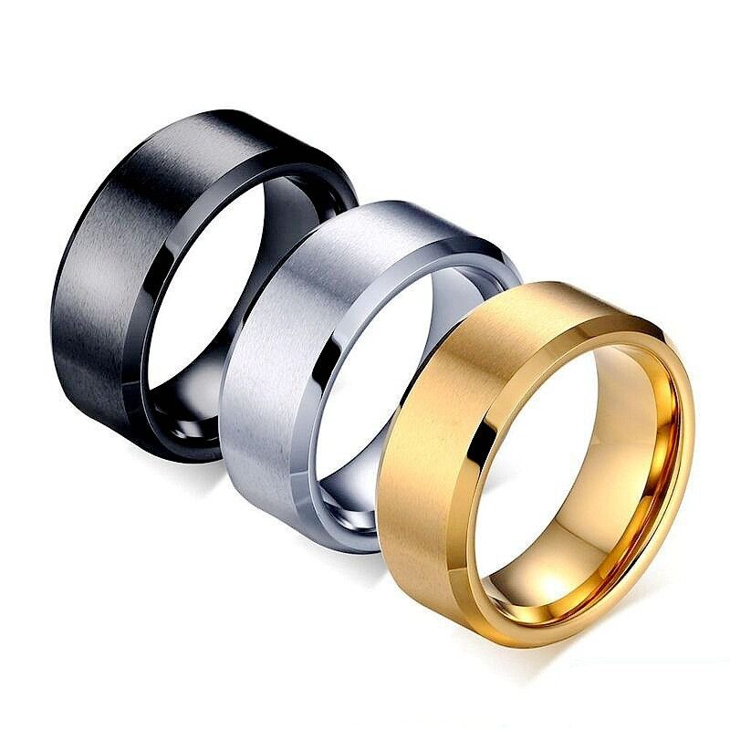 Wholesale Fashion Frosted Titanium Steel Brushed Ring Nihaojewelry