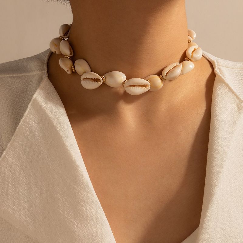 Style Bohème (imprimé Floral) Alliage Shell Collier (foulard Pour Le Cou Coller) Plage 1 Pièce