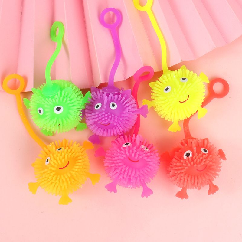 Cartoon Glowing Hairy Ball Elastic Hedgehog Children's Toys Wholesale