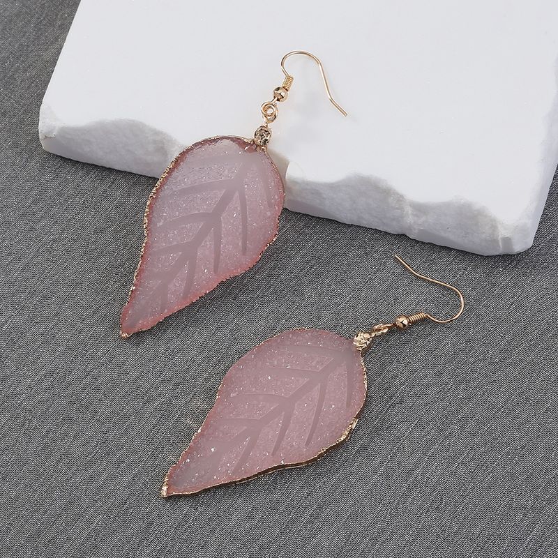 Wholesale Jewelry 1 Pair Romantic Leaf Alloy Resin Earrings