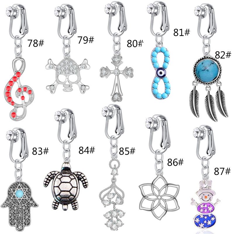 Zircon With Rhinestone Stainless Steel Punch-free Fake Navel Buckle Ear Clip
