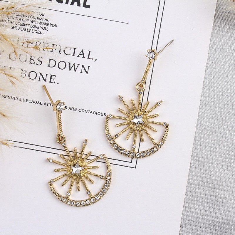 Women's Cute Geometric Flowers Alloy Earrings Diamond Artificial Rhinestones Earrings