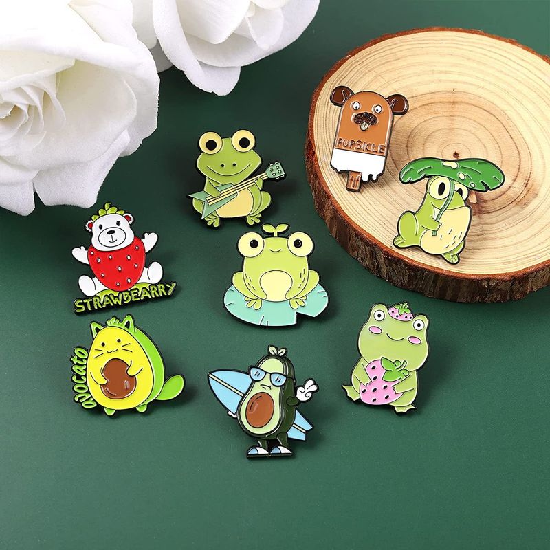 Cute Fruit Strawberry Alloy Plating Brooches