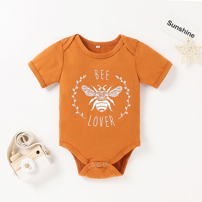 Cute Letter Insect Cotton Printing Baby Clothes