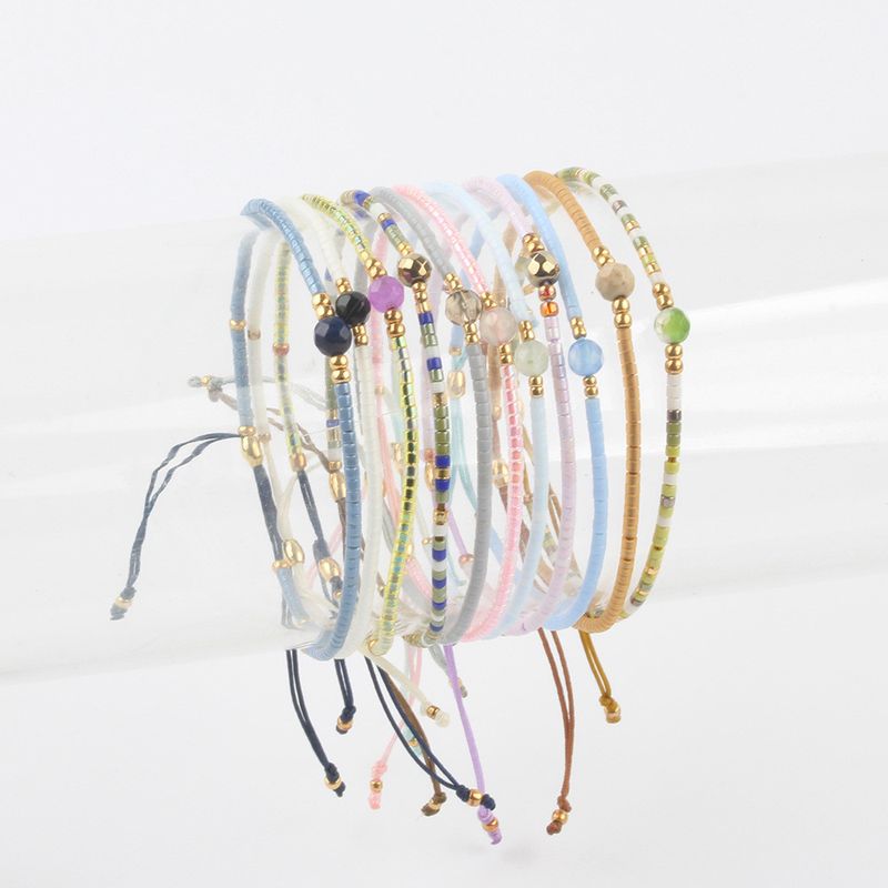 Fashion Round Glass Beaded Bracelets 1 Piece