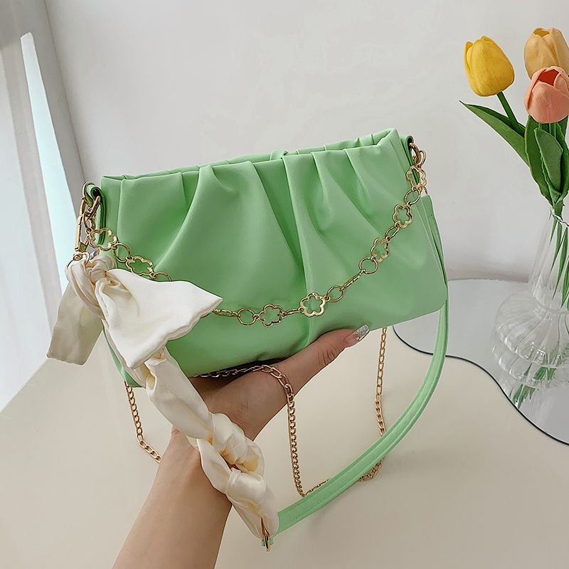 Fashion Ribbon Square Zipper Cloud Shape Bag