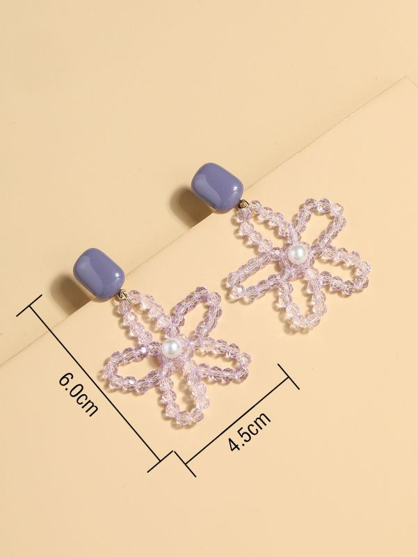Fashion Flower Synthetic Resin Pearl Earrings