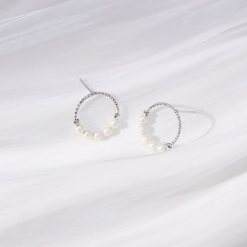 Style Classique Rond Le Cuivre Boucles D'oreilles Incruster Boucles D'oreilles En Cuivre