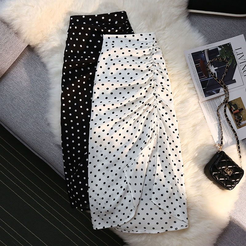 Women's Skirt Casual Pleated Polka Dots Daily