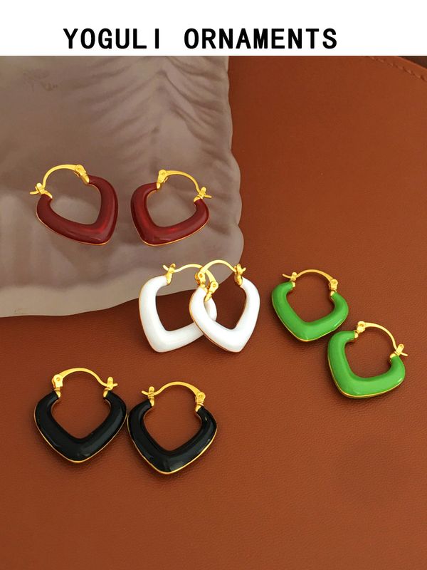 Einfacher Stil Geometrisch Kupfer Ohrringe Emaille Kupfer Ohrringe