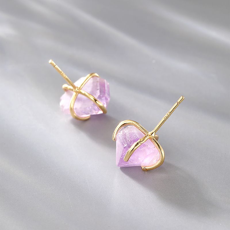 Fashion Crystal Copper Ear Studs Plating Crystal Copper Earrings