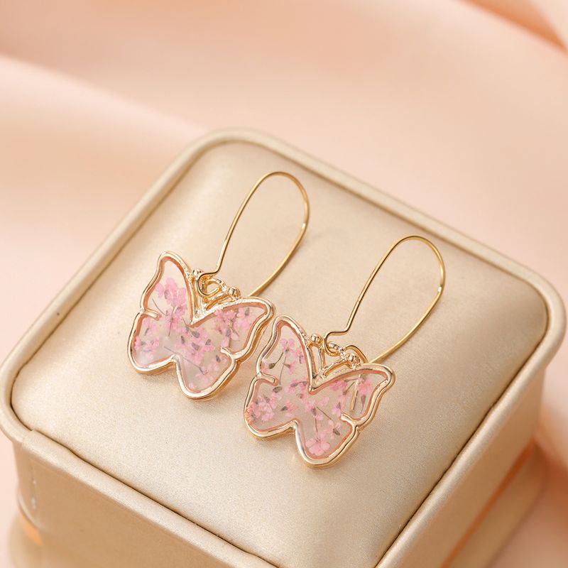 Cute Butterfly Copper Earrings Epoxy Copper Earrings
