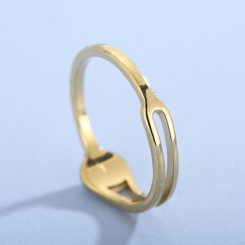 Titan Stahl 18 Karat Vergoldet Mode Überzug Geometrisch Ringe