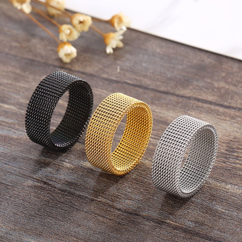 Simple Style Geometric Titanium Steel Plating 18K Gold Plated Women'S Rings