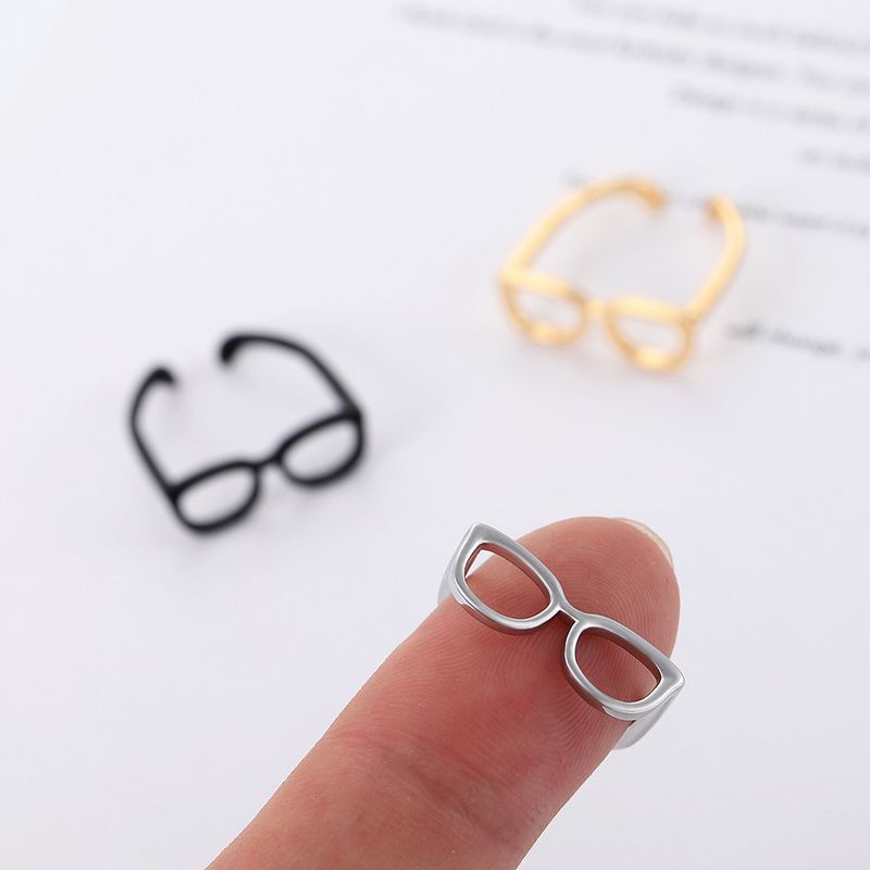 Einfacher Stil Brille Kupfer Offener Ring In Masse