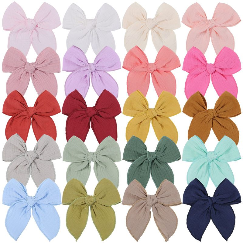 Fashion Solid Color Bow Knot Polyester Hair Clip