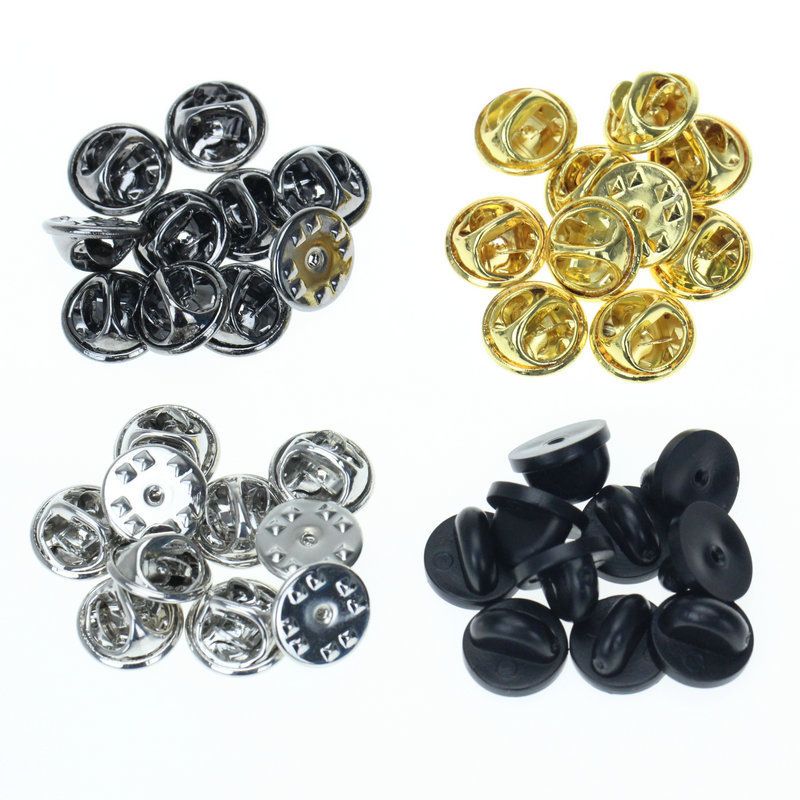 10 Pieces Metal Round Butterfly Pin Back