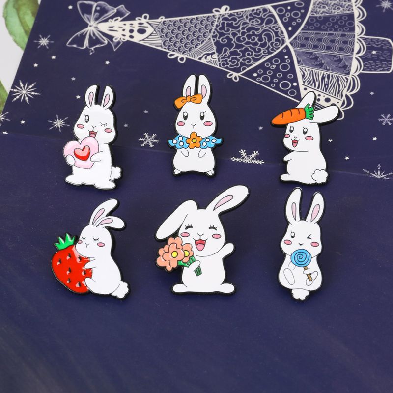 Cute Rabbit Alloy Plating Brooches