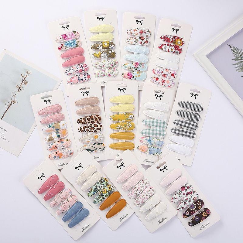 Cute Water Droplets Cloth Hair Clip 1 Set