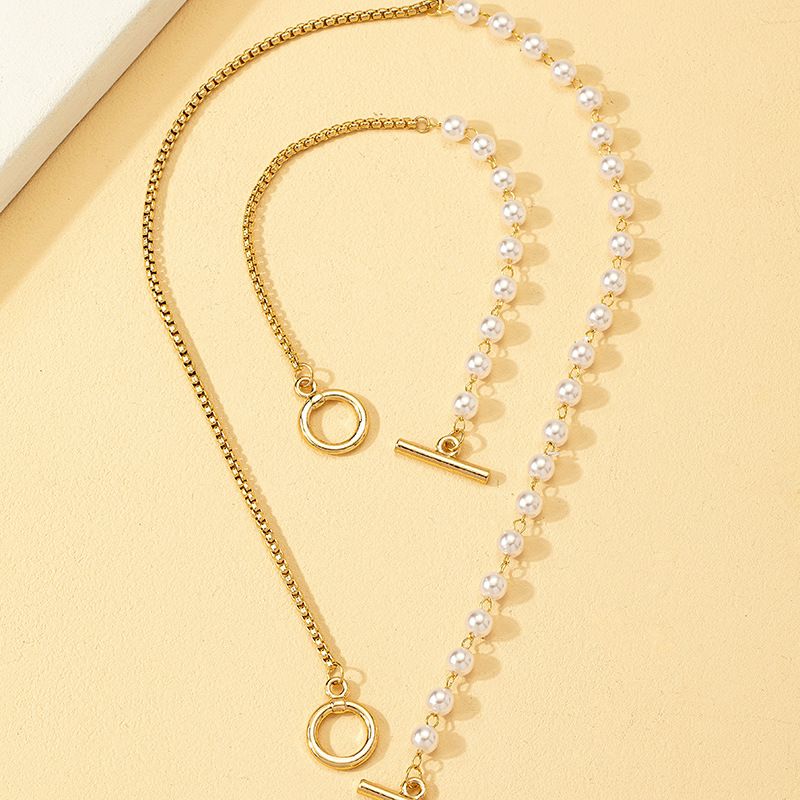 Simple Style Pearl Alloy Plating Pearl Necklace