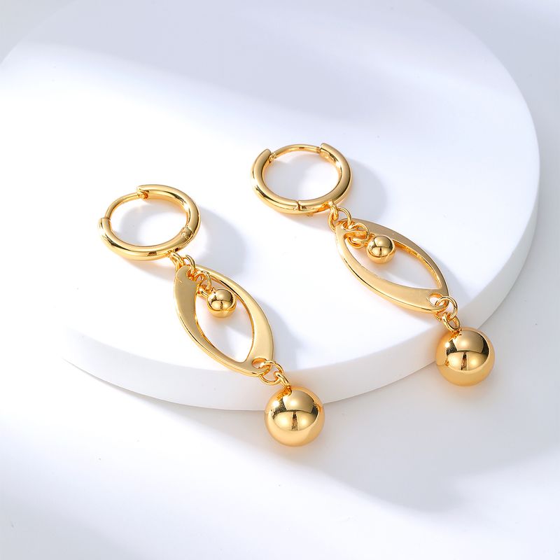 Shiny Geometric Copper Earrings Plating Copper Earrings
